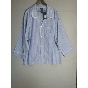 Polo Ralph Lauren Pajama Top Sleepwear Mens Size 2XL Cotton Blue Striped New